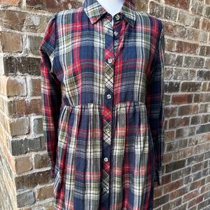 Plaid button-down dress